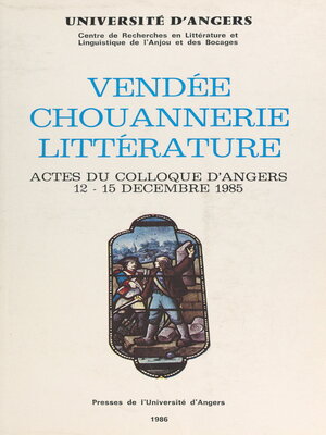 cover image of Vendée, chouannerie, littérature
